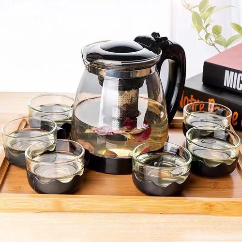 茶館必備 大容量耐高溫玻璃茶壺套裝，品味花茶時光